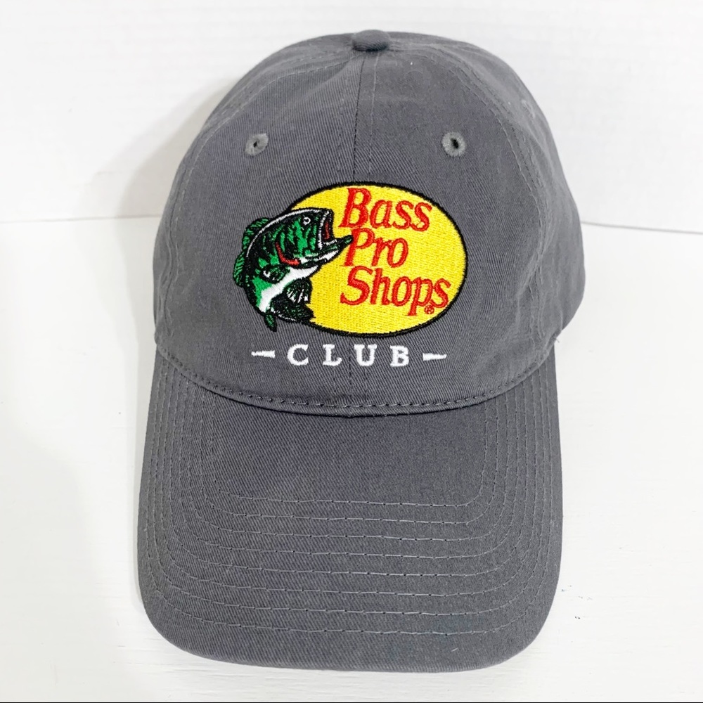 Bass Pro Shops Club Baseball Cap Embroidered Logo on Front Metal Adjuster Back